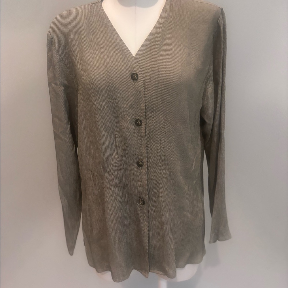 Vintage Rexx Tan Button-Up blouse